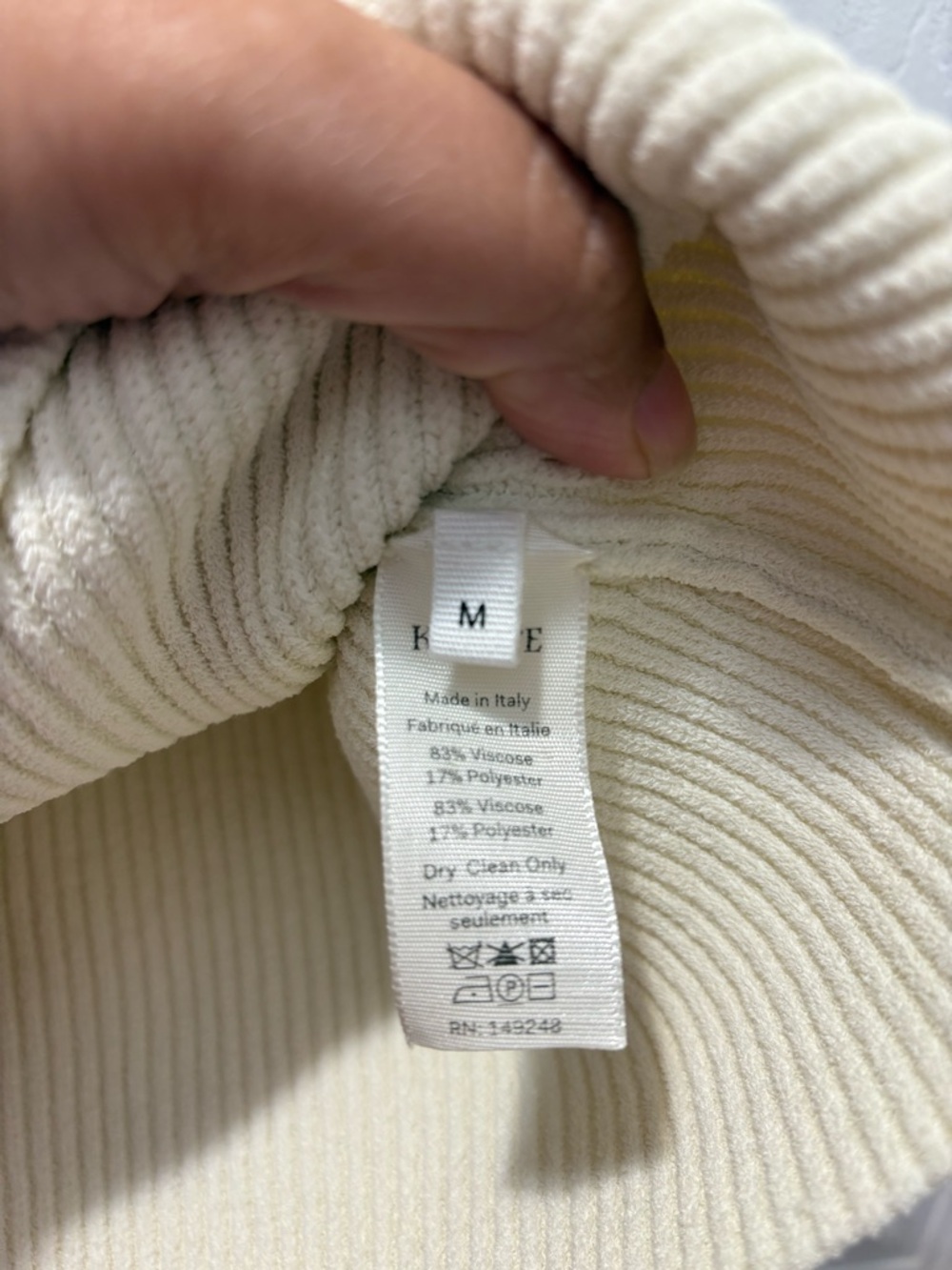 KHAITE The Ista Ribbed Top In Ivory Size Medium - Picture 5 of 5